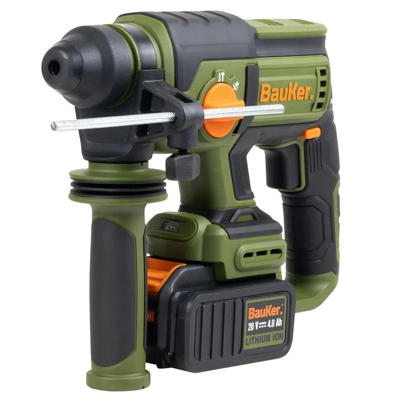 BAUKER Rotomartillo SDS Plus Inalámbrico 20 V Brushless + 1 Batería 4 AH + Cargador
