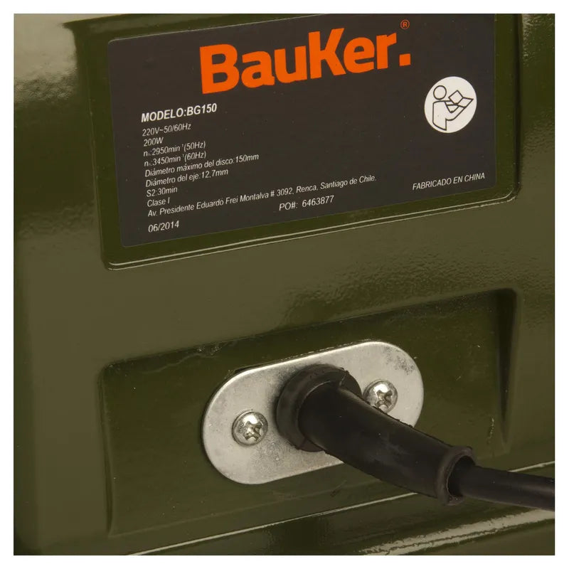 BAUKER Esmeril de Banco Eléctrica 6 " 200 W BG150