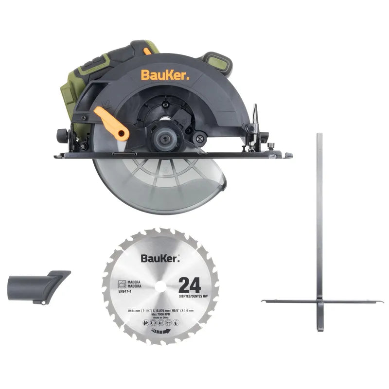 BAUKER Sierra Circular Inalámbrica 20 V Brushless sin Batería
