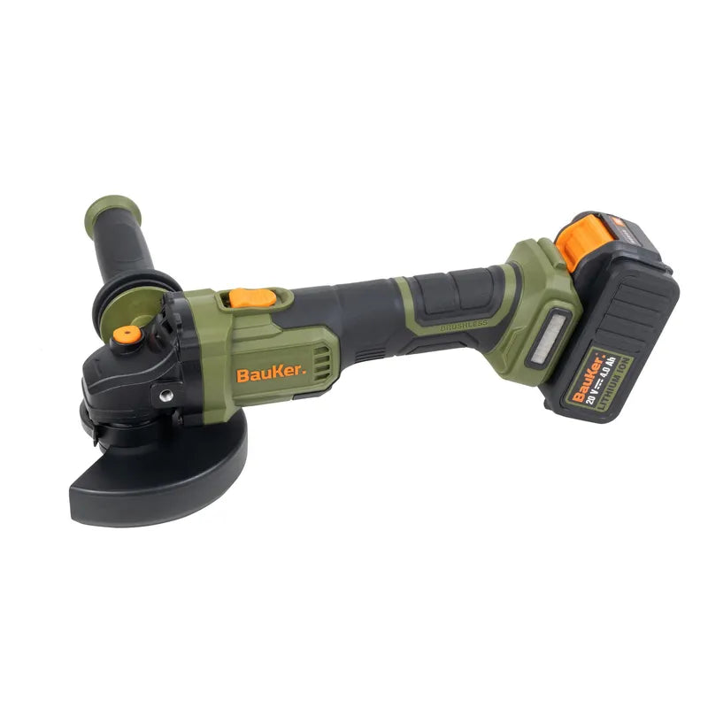 BAUKER Esmeril 4 1/2"- 5" Inalámbrico 20 V Brushless + 1 Batería 4 AH + 1 Cargador
