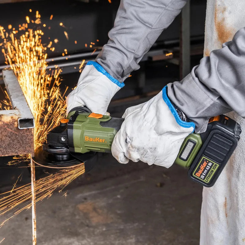 BAUKER Esmeril 4 1/2"- 5" Inalámbrico 20 V Brushless + 1 Batería 4 AH + 1 Cargador