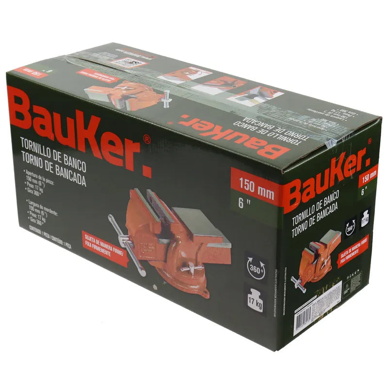 BAUKER Tornillo de banco 6" acero