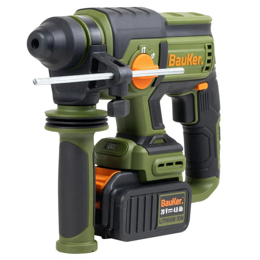 BAUKER Rotomartillo SDS Plus Inalámbrico 20 V Brushless + 1 Batería 4 AH + Cargador