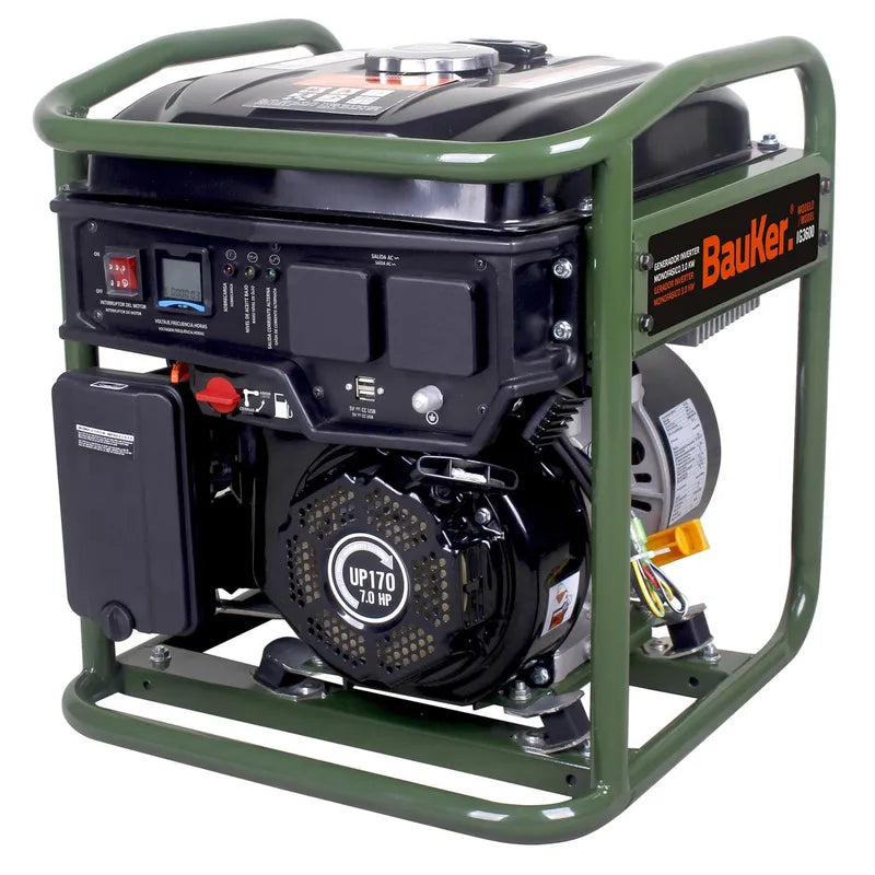 BAUKER Generador Eléctrico a Partida Manual 3000 W 12