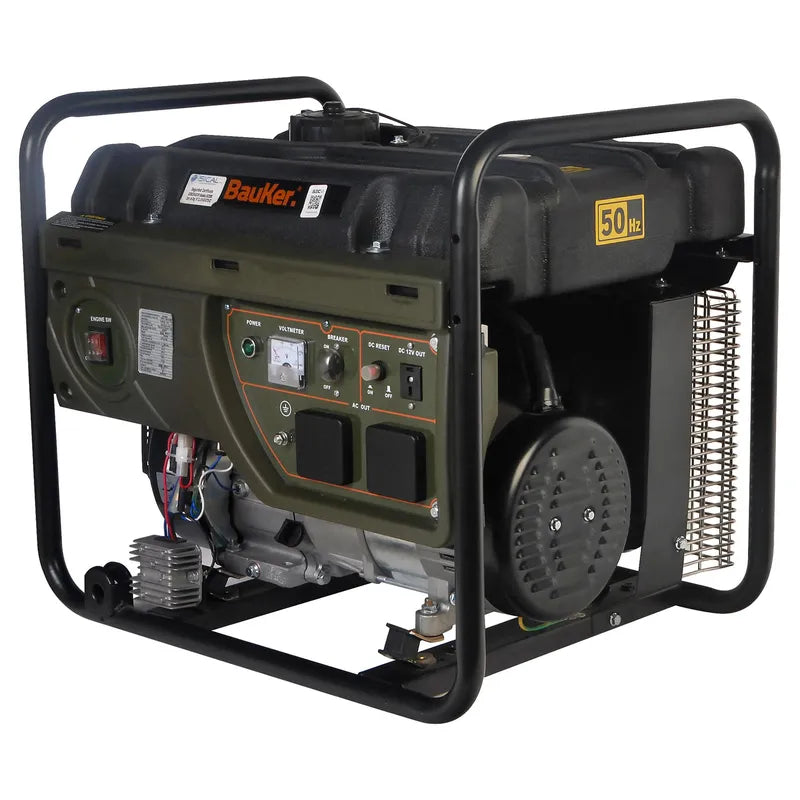 BAUKER Generador Eléctrico a Gasolina Partida Manual 2200 W 15 l