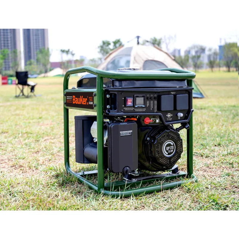 BAUKER Generador Eléctrico a Partida Manual 3000 W 12