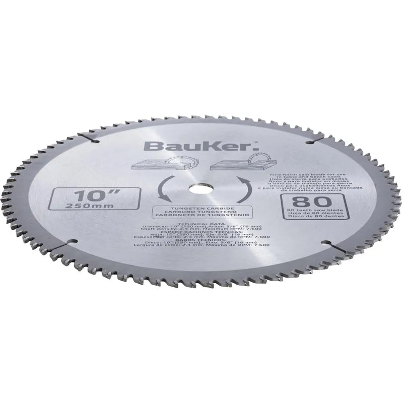 BAUKER Disco de sierra circular 10" 80 dientes