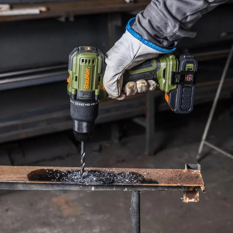 BAUKER Taladro Percutor 13mm 20 V + 2 Baterías 2 AH + Cargador