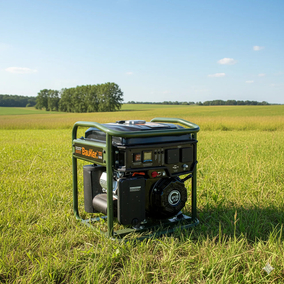 BAUKER Generador Eléctrico a Partida Manual 3000 W 12