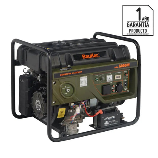 BAUKER Generador Eléctrico a Gasolina Partida Eléctrica 6000 W 25