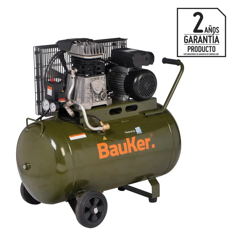 BAUKER Compresor de Aire Portátil 2 HP 100 Litros AB100 248