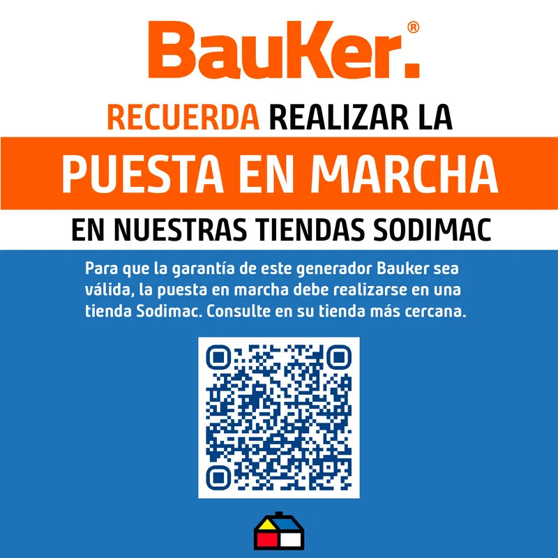 BAUKER Generador Eléctrico a Gasolina Partida Manual 2000 W 15 l