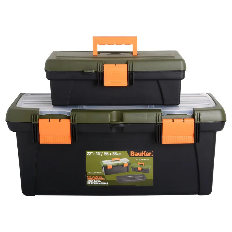 BAUKER Set cajas de herramientas 14" + 22