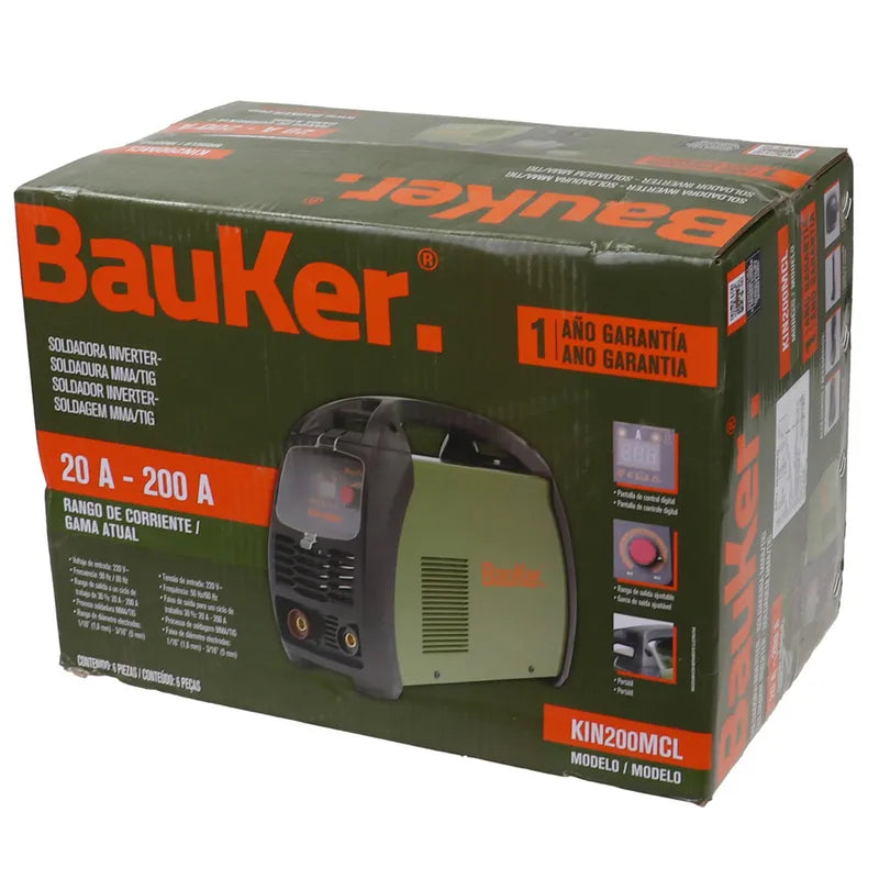 BAUKER Soldadora inverter 200 amp 220v