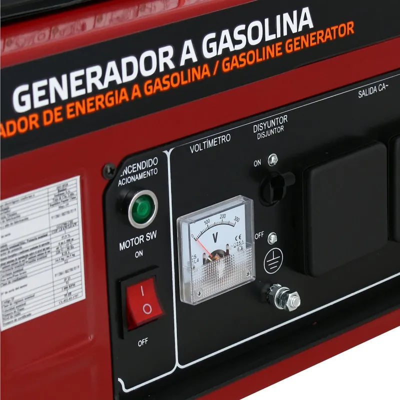 BAUKER Generador Eléctrico a Gasolina Partida Manual 2000 W 15 l
