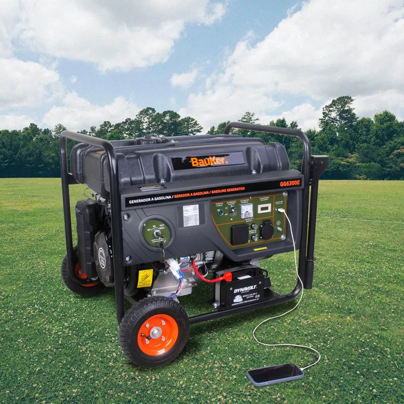 BAUKER Generador a Gasolina Partida Eléctrica 6000 W 25 l