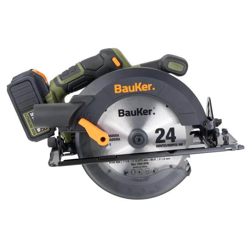 BAUKER Sierra Circular Inalalámbrico 20V Sin Batería + Caja