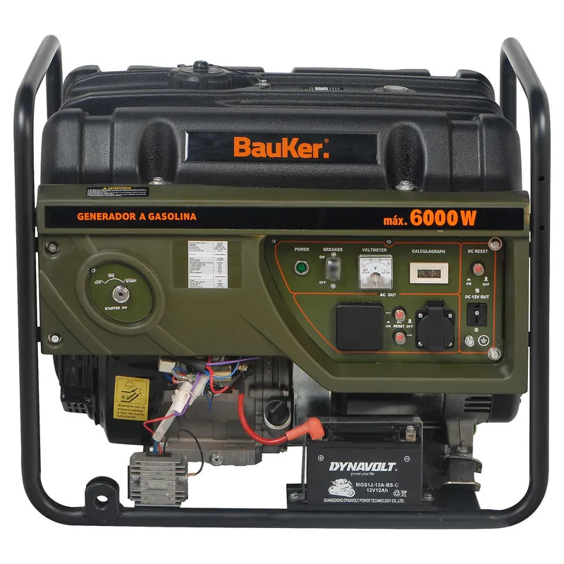 BAUKER Generador Eléctrico a Gasolina Partida Eléctrica 6000 W 25