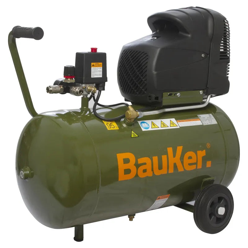 BAUKER Compresor de Aire Portátil 2 HP 50 Litros Euro 250