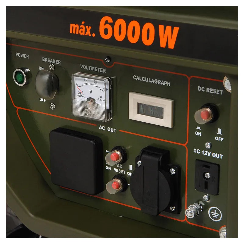 BAUKER Generador Eléctrico a Gasolina Partida Eléctrica 6000 W 25