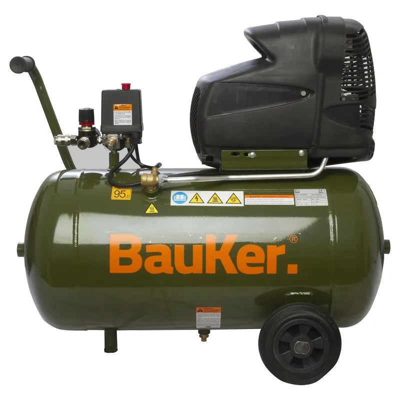 BAUKER Compresor de Aire Portátil 2 HP 50 Litros Euro 250