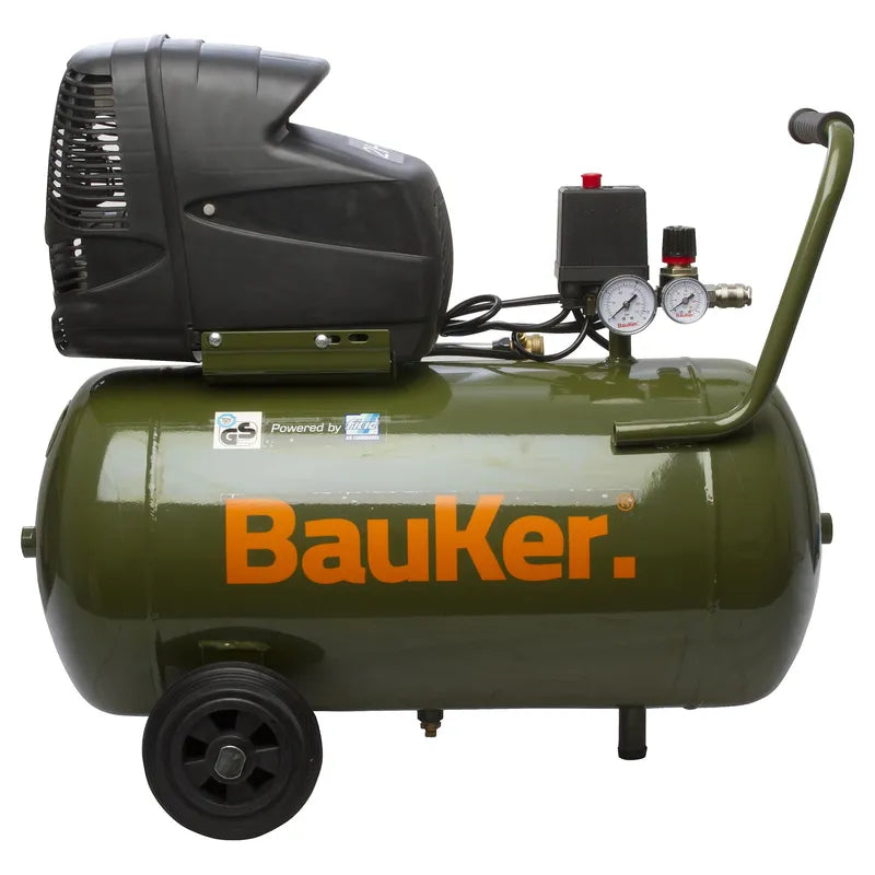 BAUKER Compresor de Aire Portátil 2 HP 50 Litros Euro 250