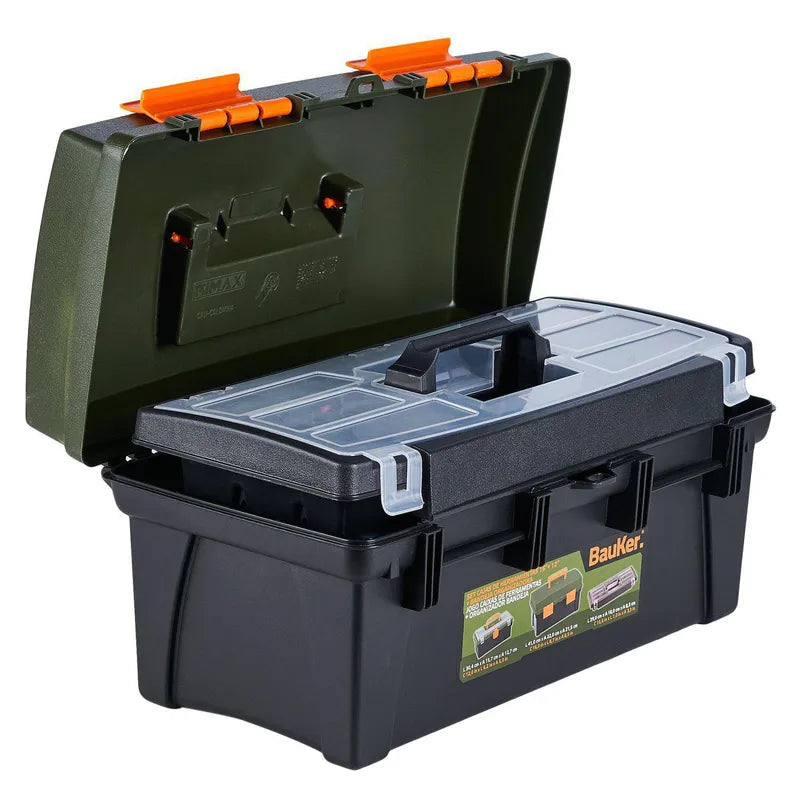 BAUKER Set cajas 16" y 12" con bandeja