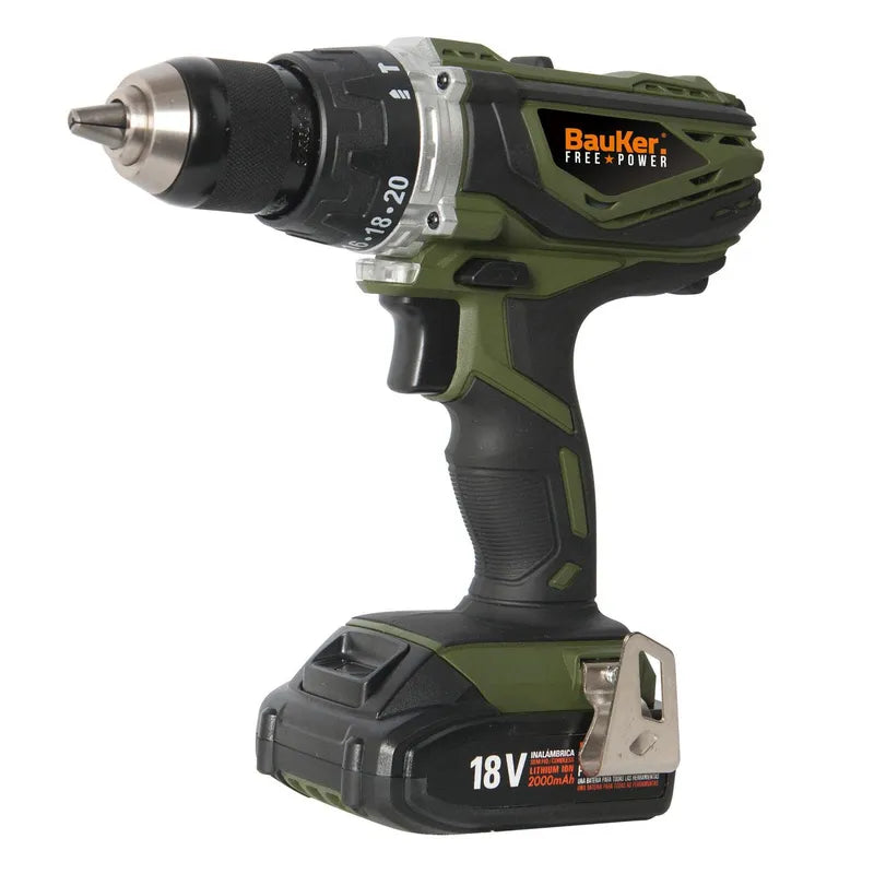 BAUKER Taladro inalámbrico percutor + sierra circular + sierra caladora 18V