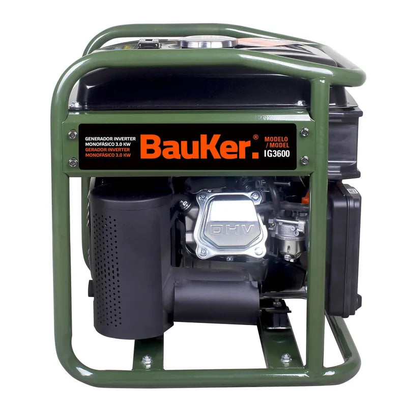 BAUKER Generador Eléctrico a Partida Manual 3000 W 12
