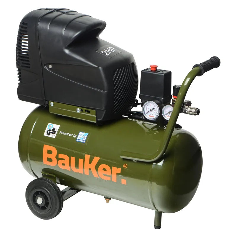 BAUKER Compresor de Aire Portátil 2 HP 25 Litros Euro 225