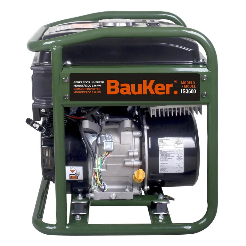 BAUKER Generador Eléctrico a Partida Manual 3000 W 12