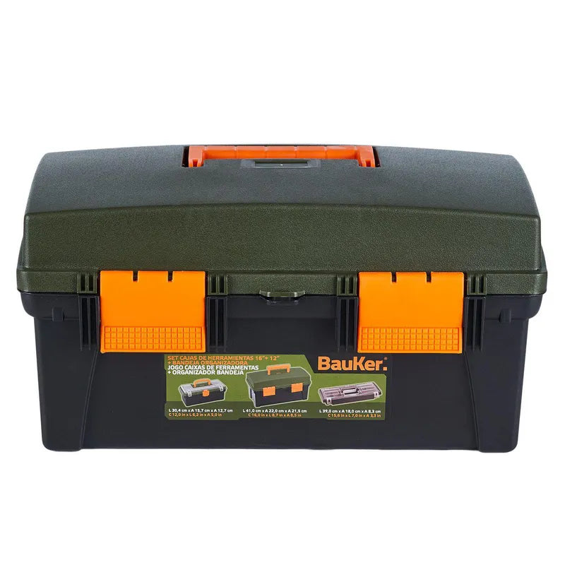 BAUKER Set cajas 16" y 12" con bandeja