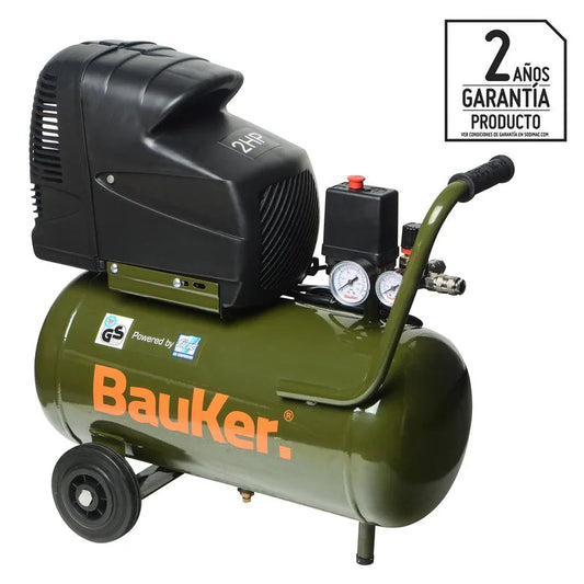 BAUKER Compresor de Aire Portátil 2 HP 25 Litros Euro 225